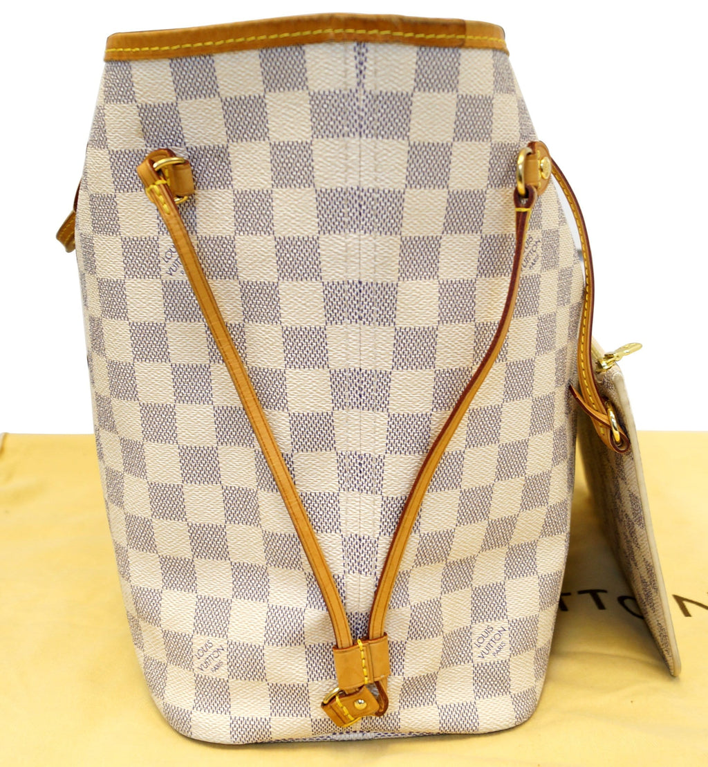 LOUIS VUITTON Neverfull MM Damier Azur  Tote Shoulder Bag