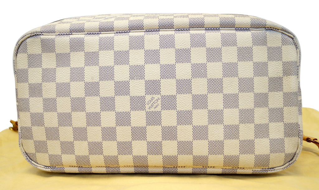 LOUIS VUITTON Neverfull MM Damier Azur  Tote Shoulder Bag
