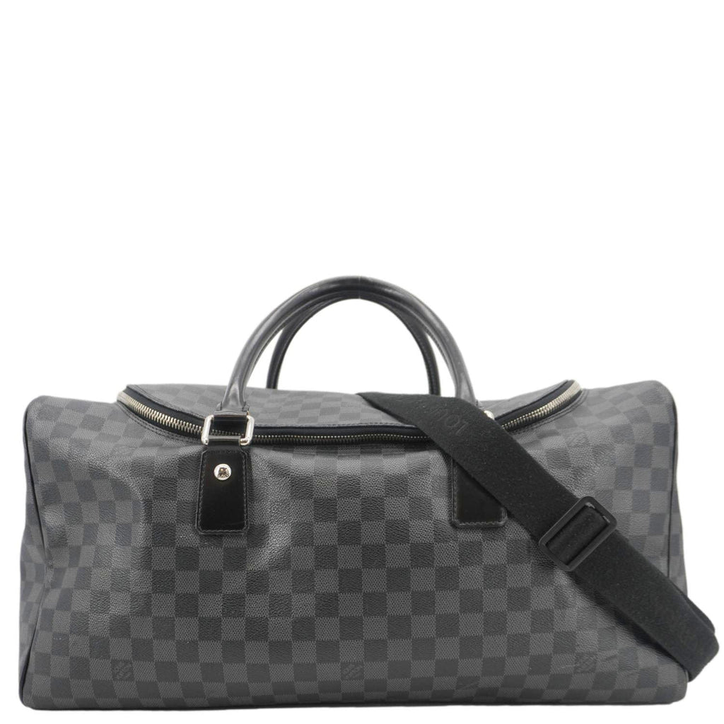 LOUIS VUITTON Roadster Damier Graphite Travel Bag Black