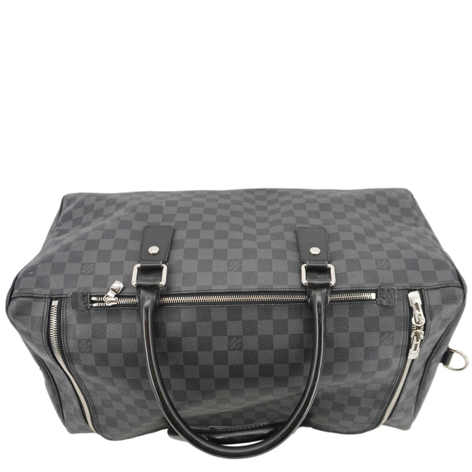 LOUIS VUITTON Roadster Damier Graphite Travel Bag Black
