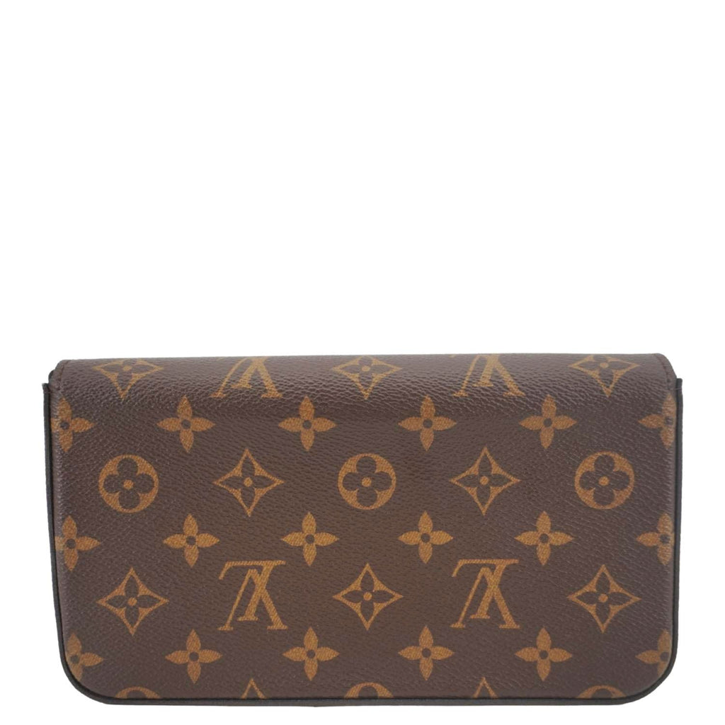 LOUIS VUITTON Felicie Pochette Monogram Canvas Crossbody Bag Brown
