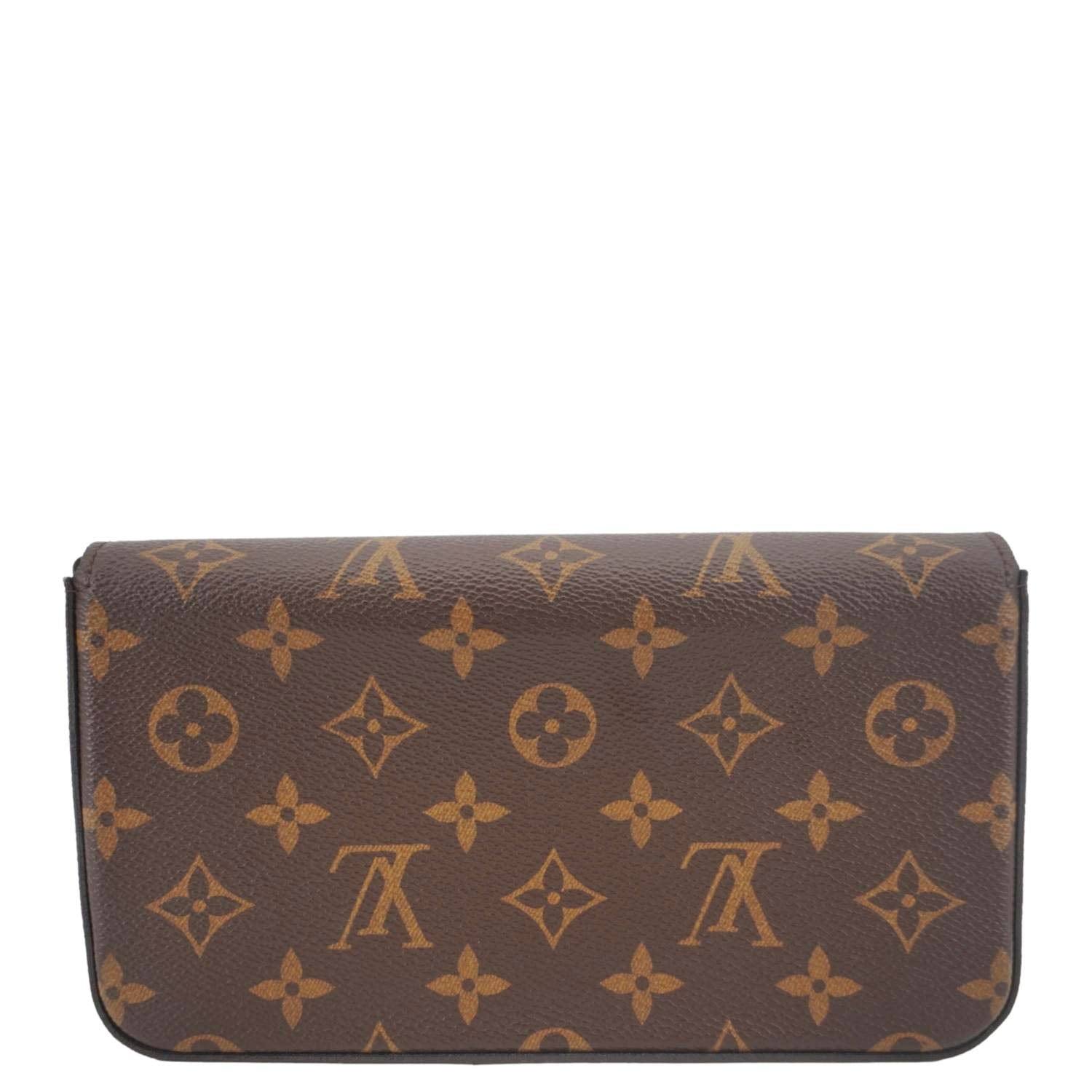 LOUIS VUITTON Felicie Pochette Monogram Canvas Crossbody Bag Brown