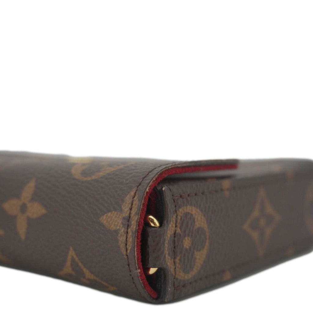 LOUIS VUITTON Felicie Pochette Monogram Canvas Crossbody Bag Brown