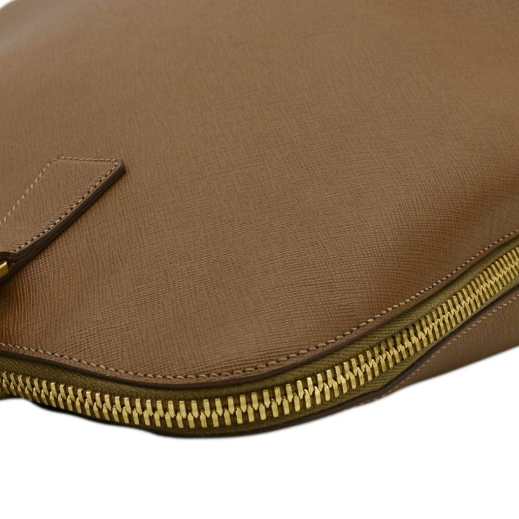 PRADA Promenade Saffiano Leather Satchel Bag Light Brown