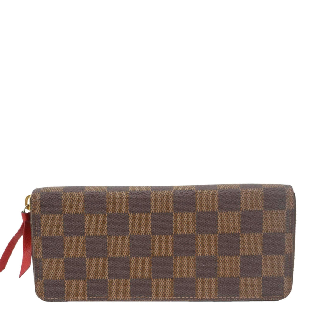 LOUIS VUITTON Clemence Damier Ebene Zippy Wallet Brown