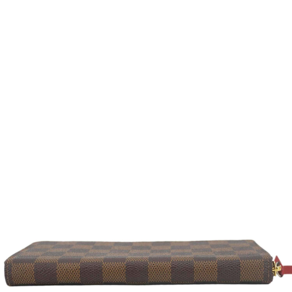 LOUIS VUITTON Clemence Damier Ebene Zippy Wallet Brown
