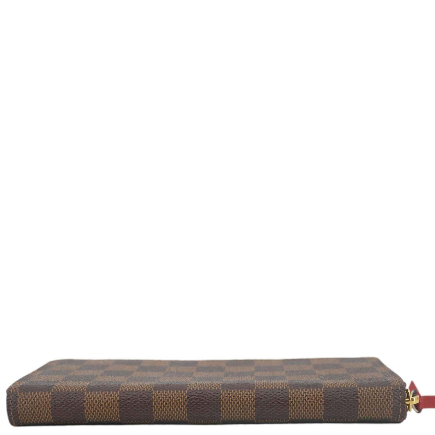 LOUIS VUITTON Clemence Damier Ebene Zippy Wallet Brown