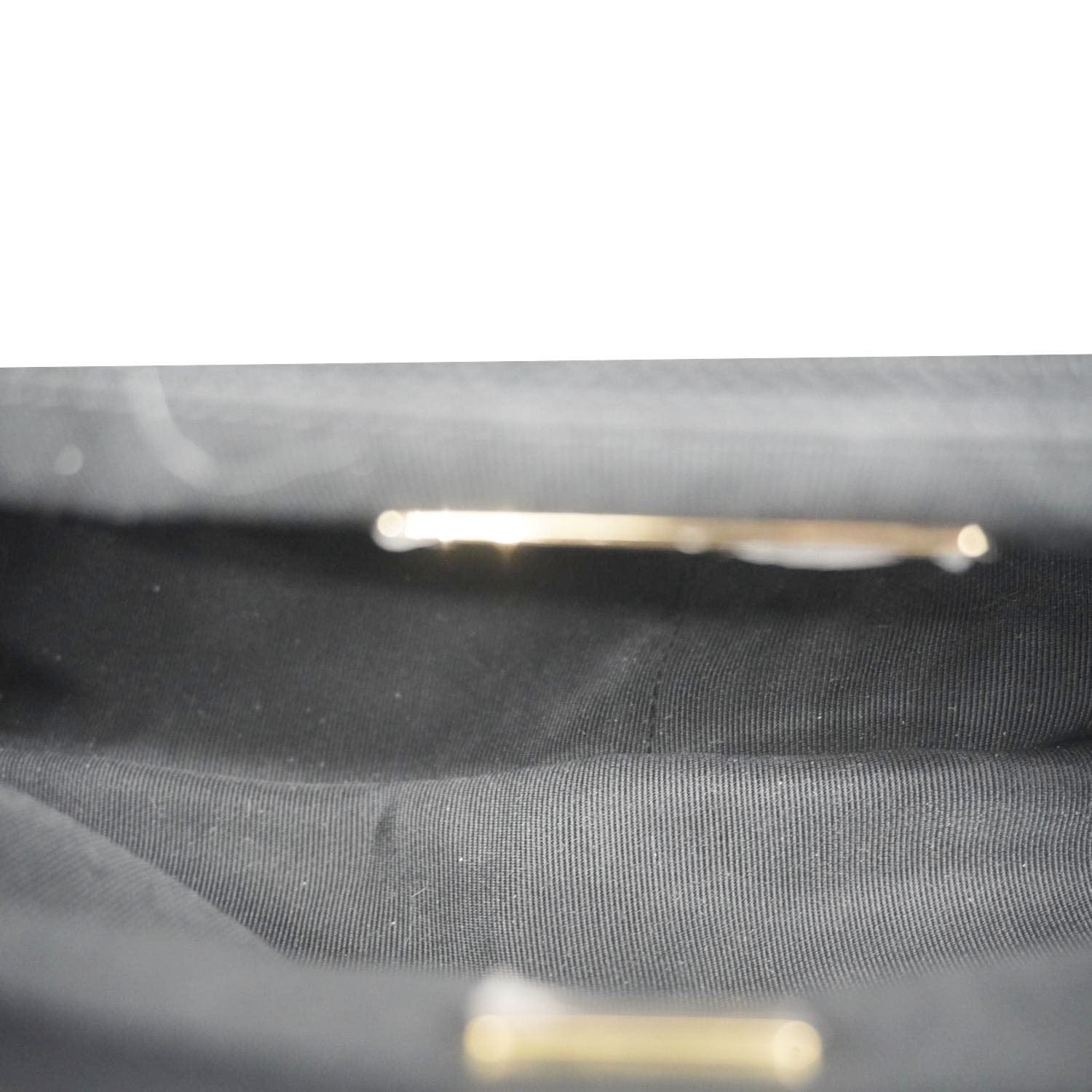 Chanel 19 Flap Medium Striped Shearling Shoulder Bag Black