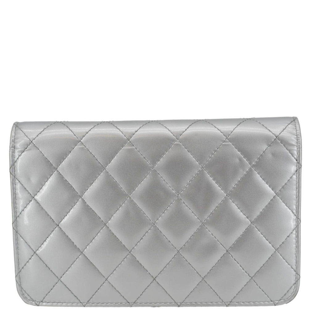 Chanel Golden Class Quilted Leather Wallet on Chain Bag Silver