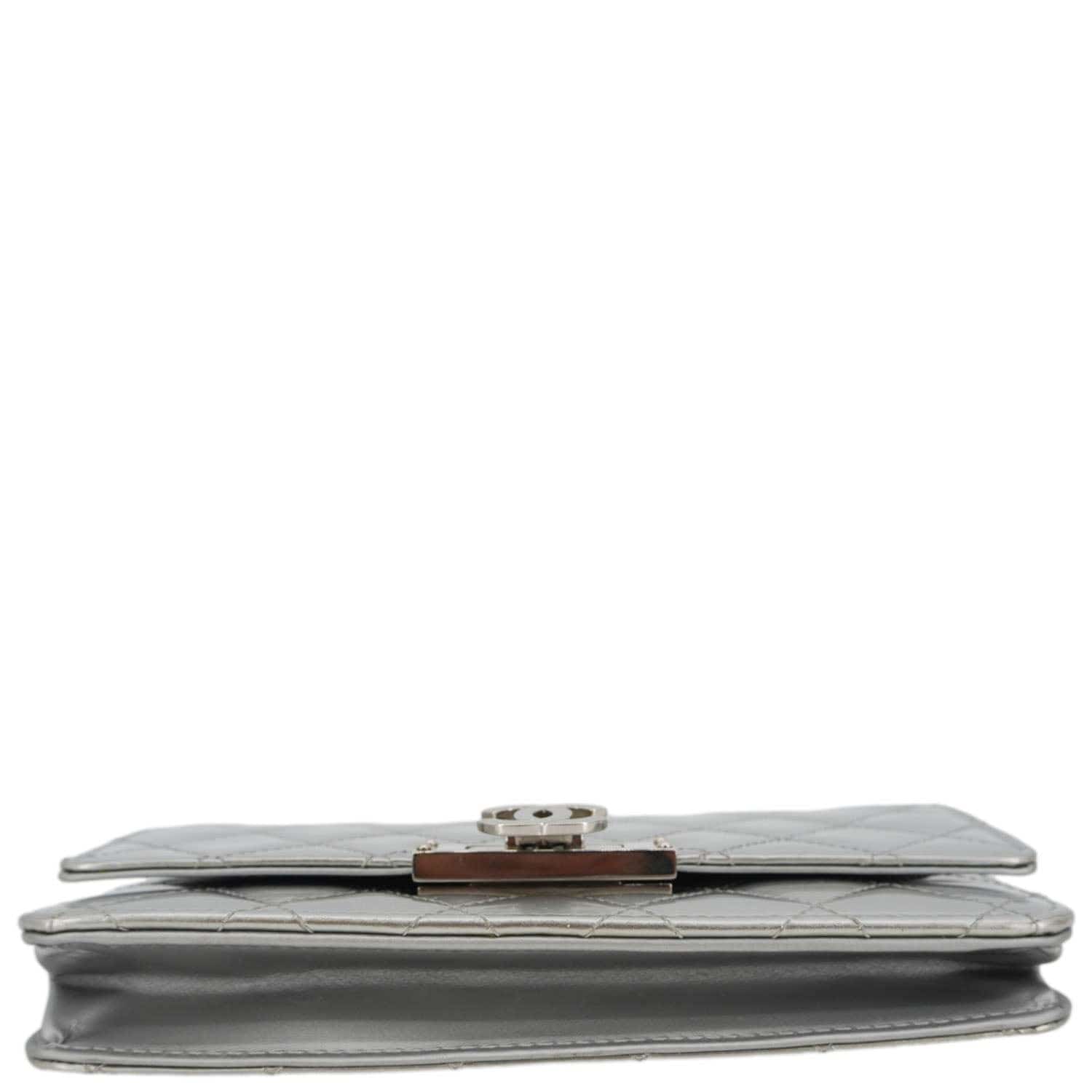 Chanel Golden Class Quilted Leather Wallet on Chain Bag Silver