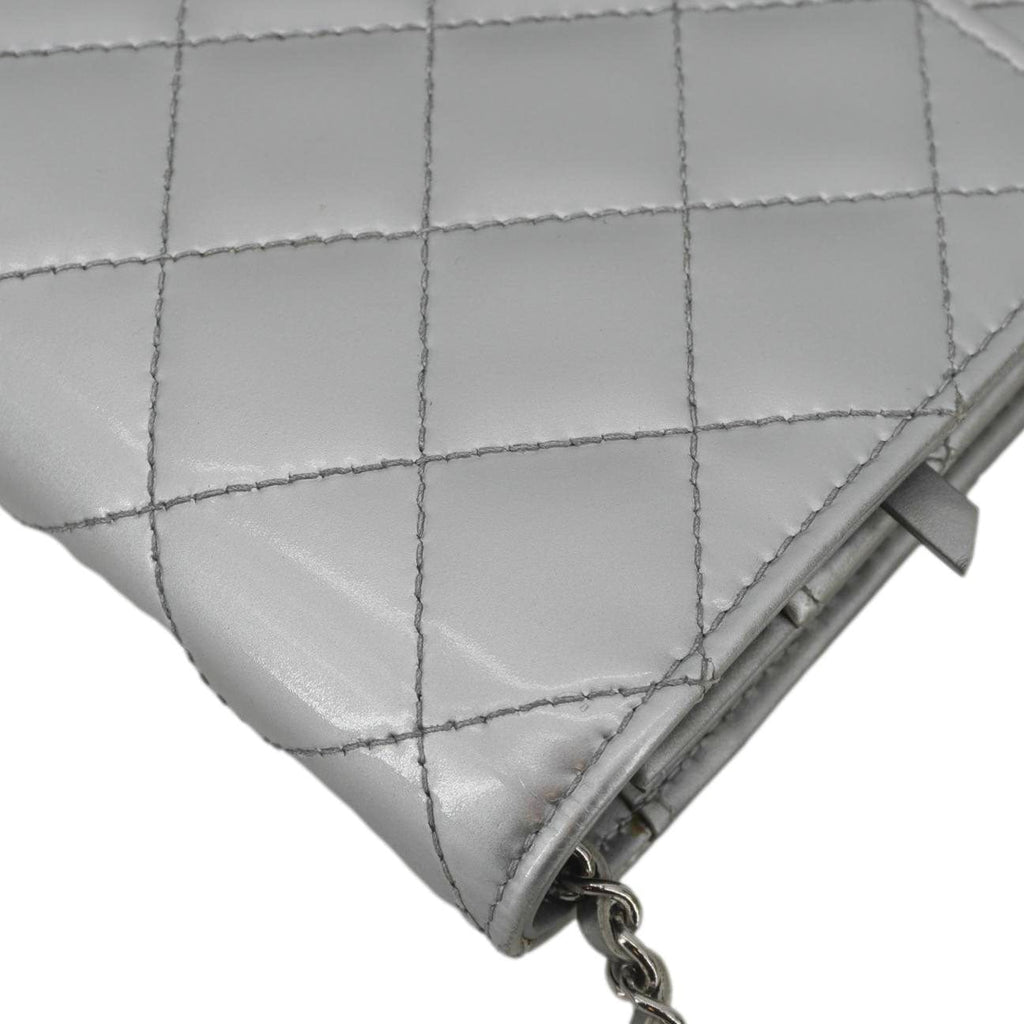 Chanel Golden Class Quilted Leather Wallet on Chain Bag Silver