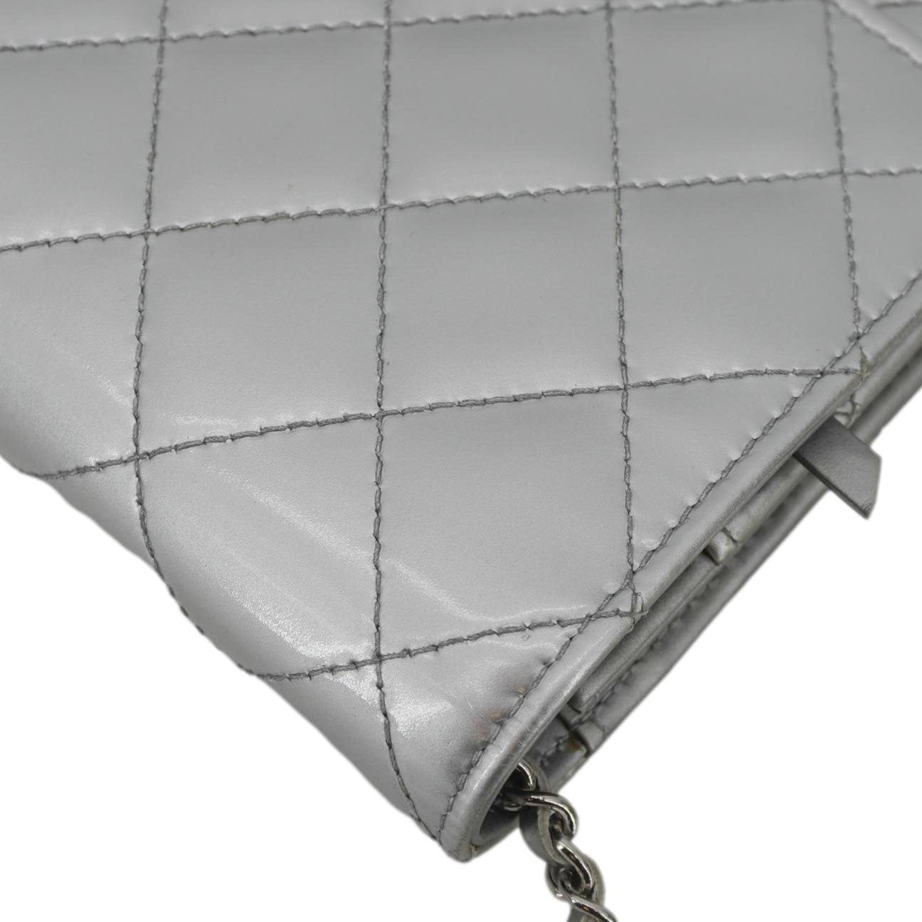 Chanel Golden Class Quilted Leather Wallet on Chain Bag Silver