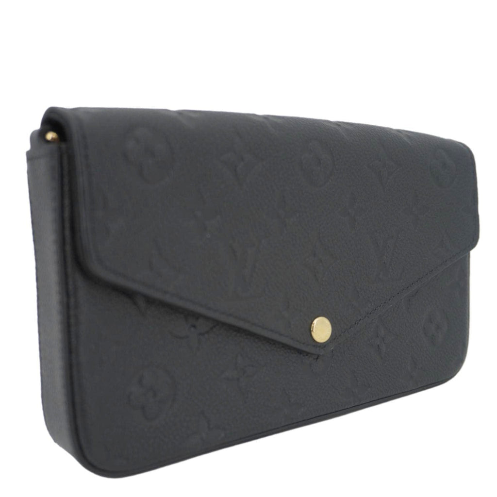 LOUIS VUITTON Felicie Pochette Empreinte Leather Crossbody Bag Black