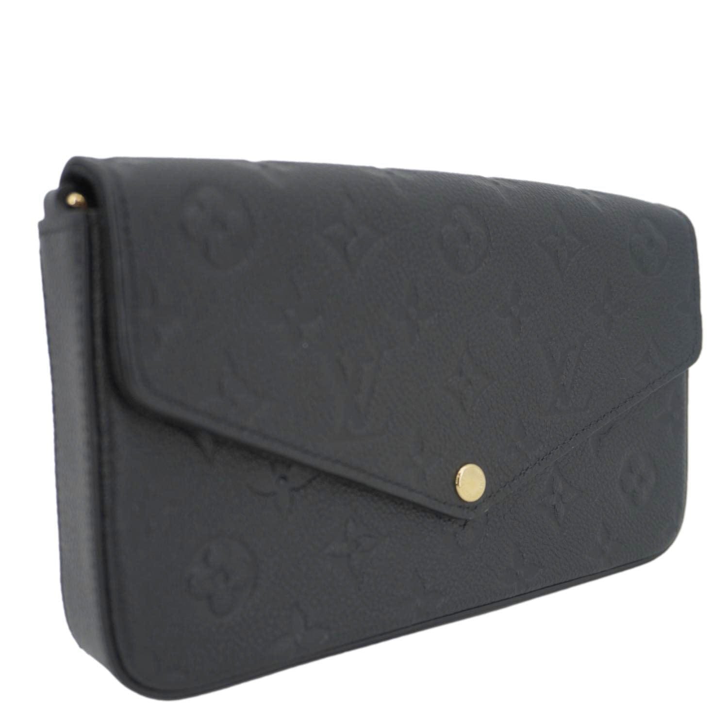 LOUIS VUITTON Felicie Pochette Empreinte Leather Crossbody Bag Black