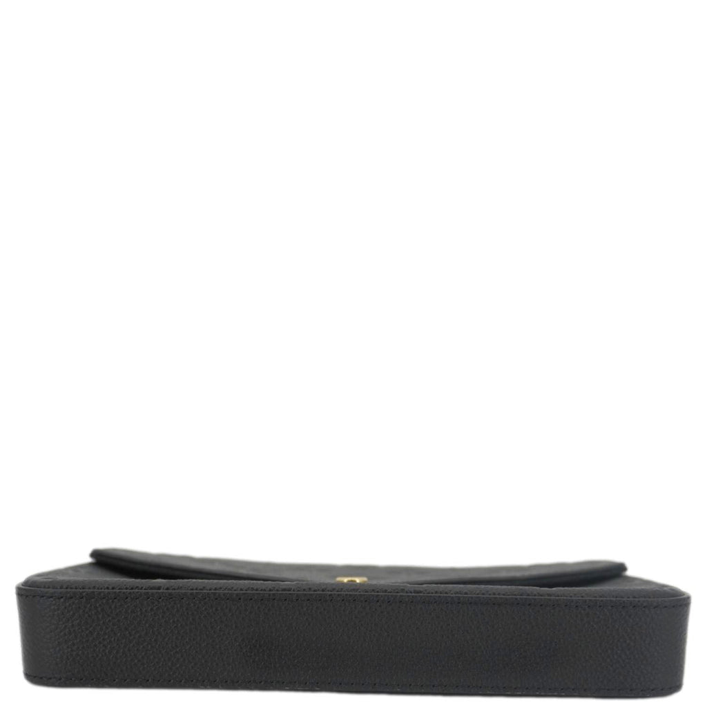 LOUIS VUITTON Felicie Pochette Empreinte Leather Crossbody Bag Black