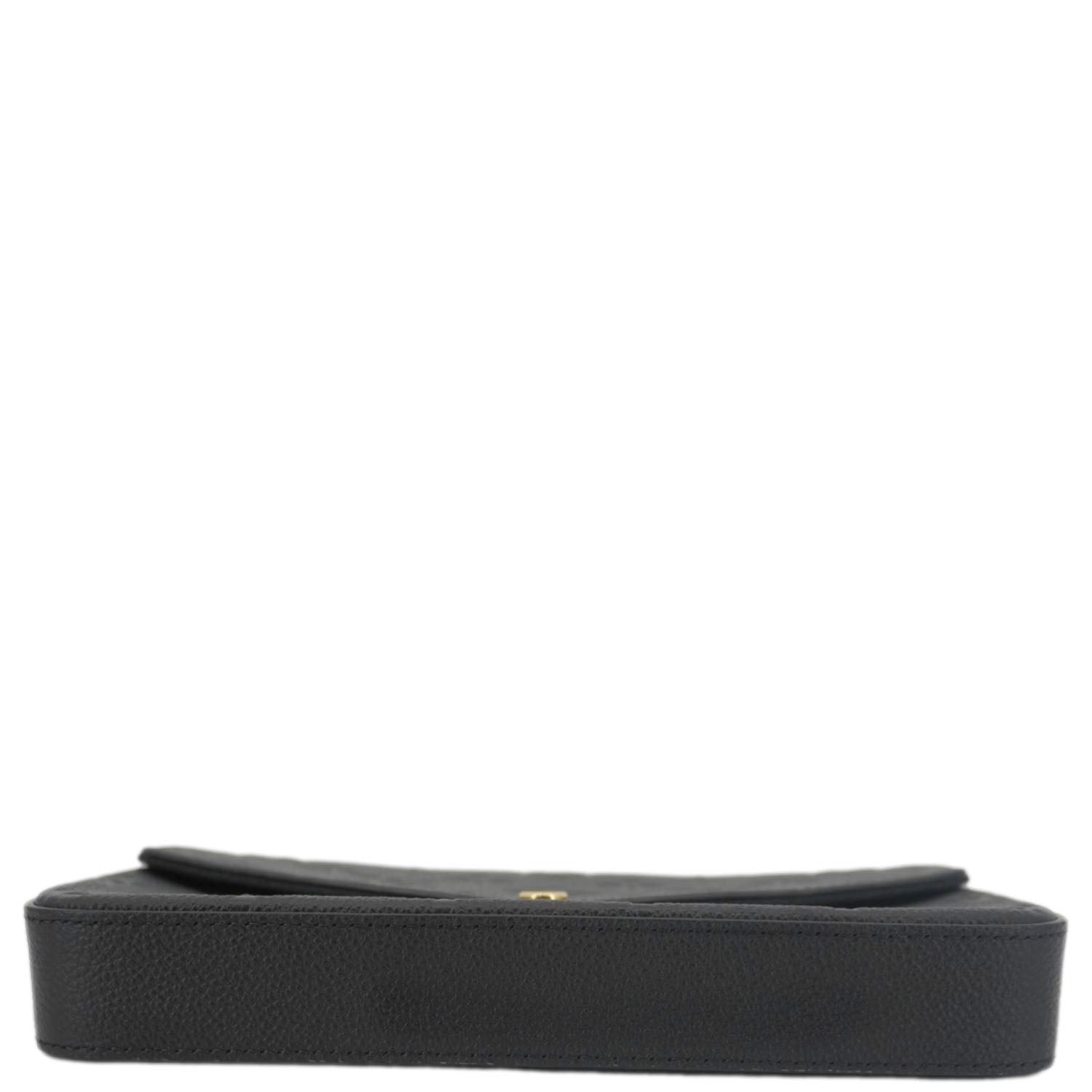 LOUIS VUITTON Felicie Pochette Empreinte Leather Crossbody Bag Black