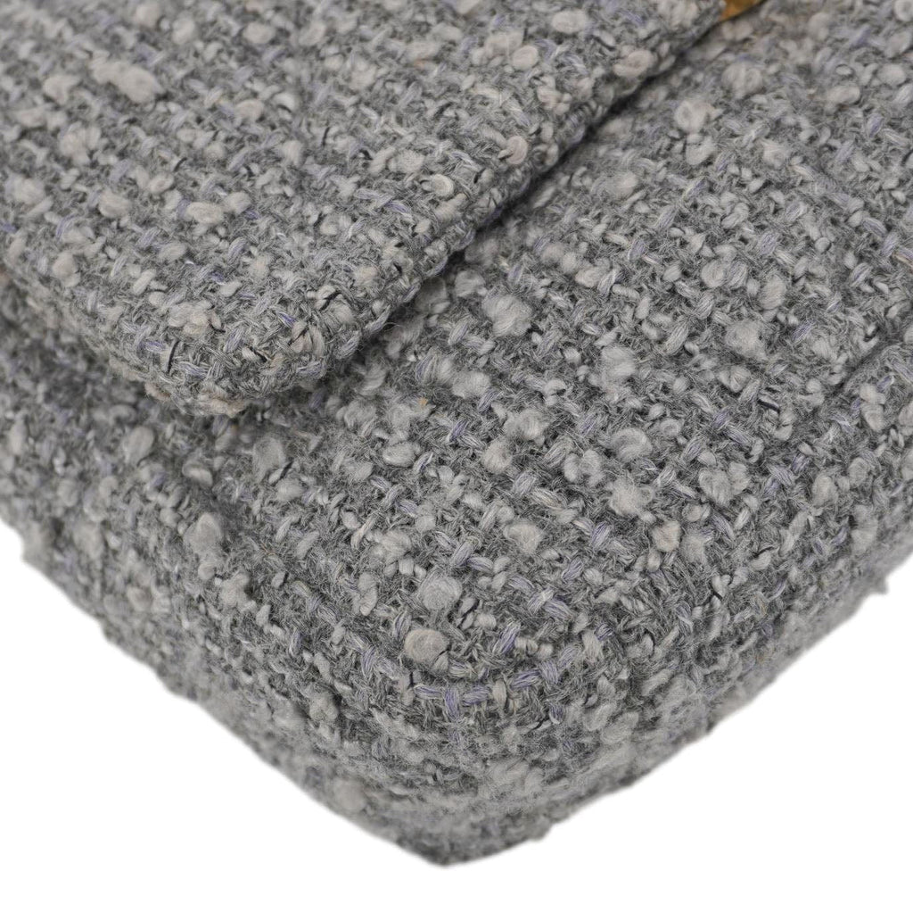 Chanel 19 Flap Medium Quilted Tweed Shoulder Bag Gray