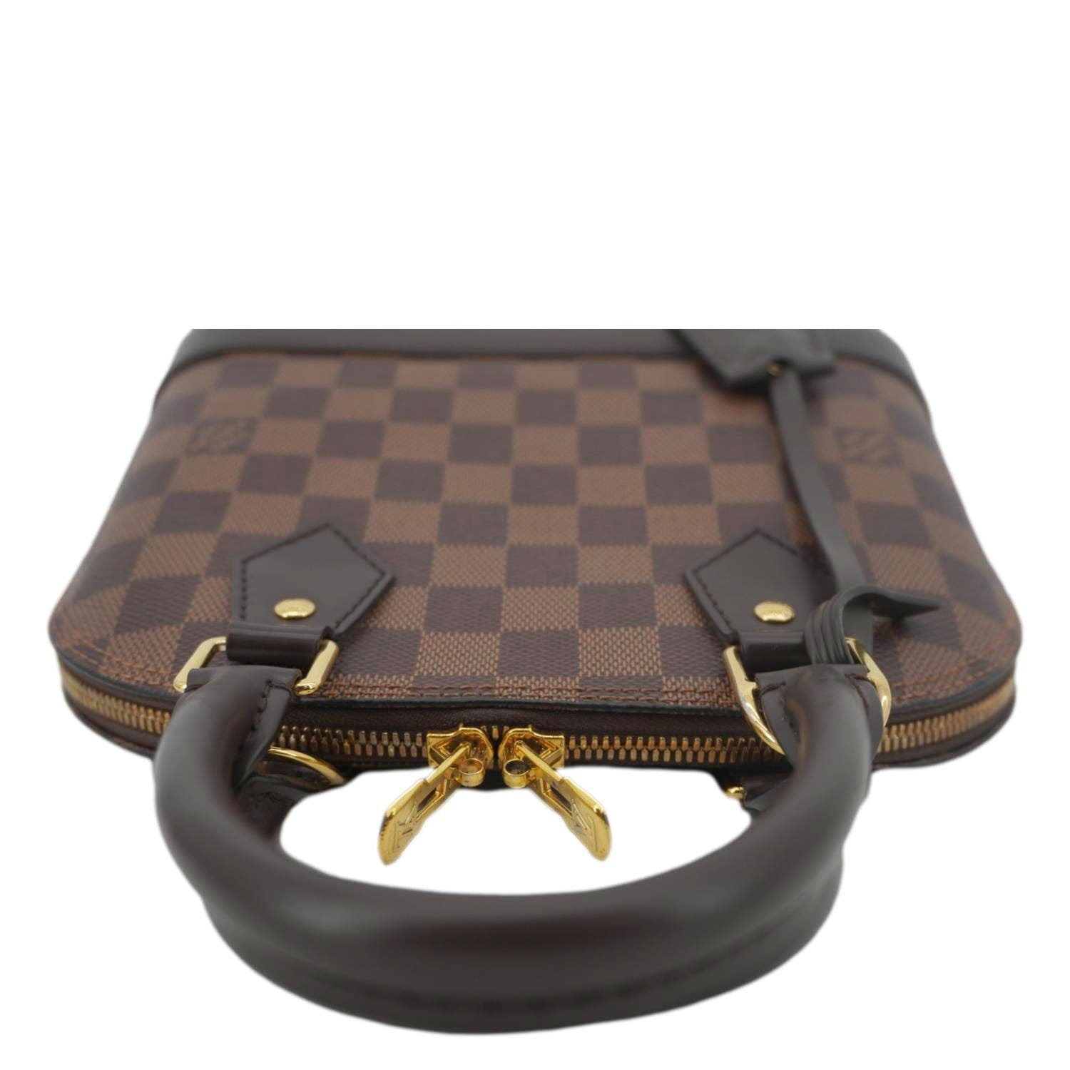 LOUIS VUITTON Alma BB Damier Ebene Satchel Shoulder Bag Brown