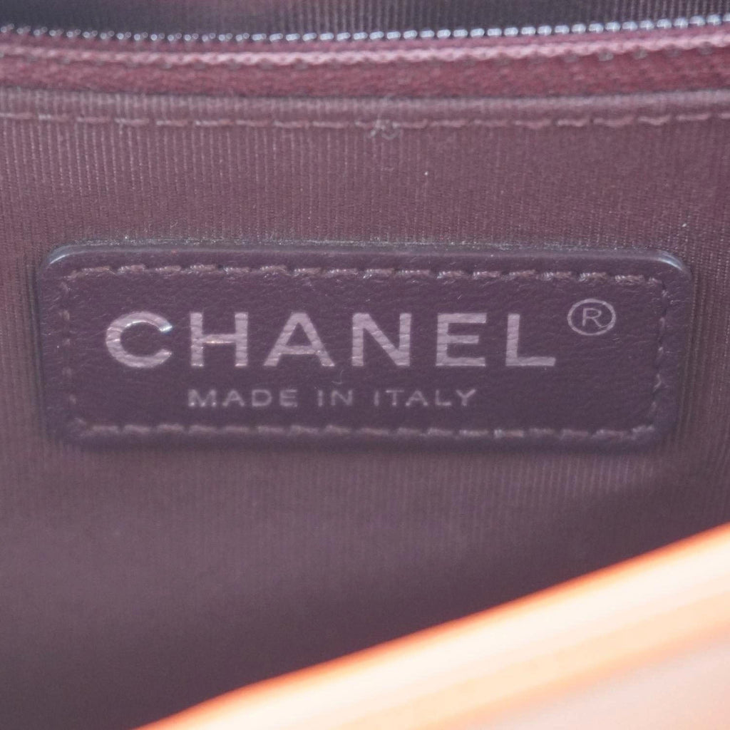 Chanel Boy Flap Chevron Quilted Shoulder Bag Red