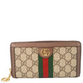 GUCCI Ophidia Gucci Supreme Canvas Zip Around Wallet Beige 523154