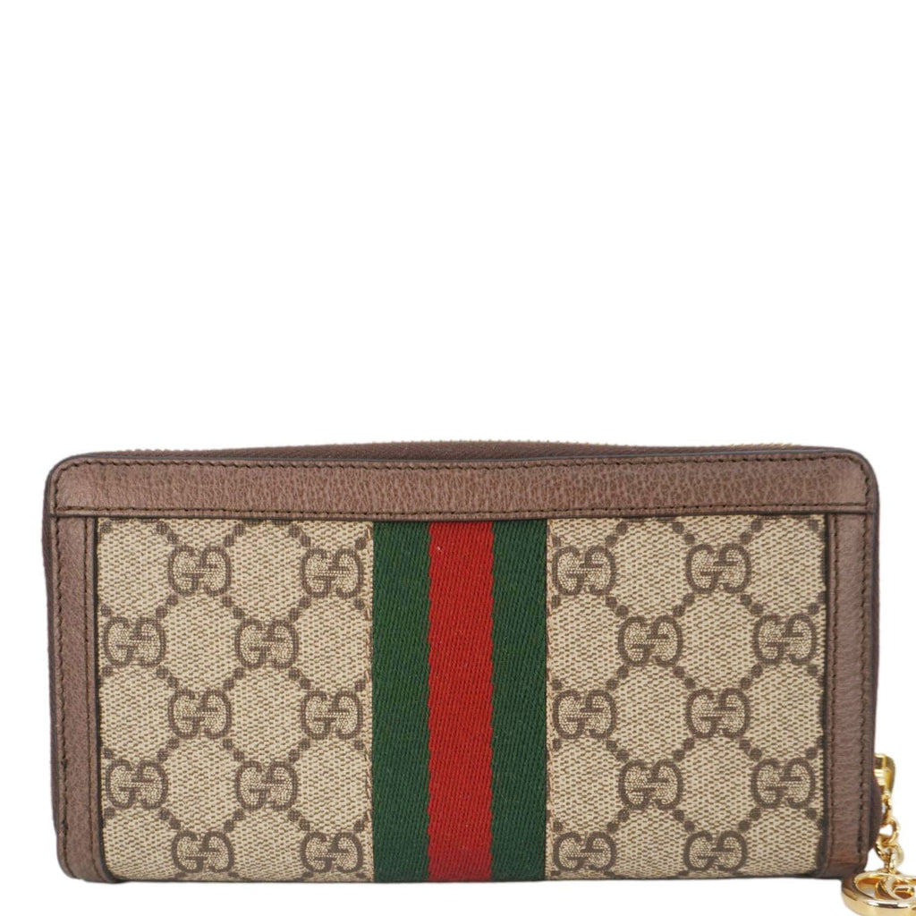 GUCCI Ophidia Gucci Supreme Canvas Zip Around Wallet Beige 523154