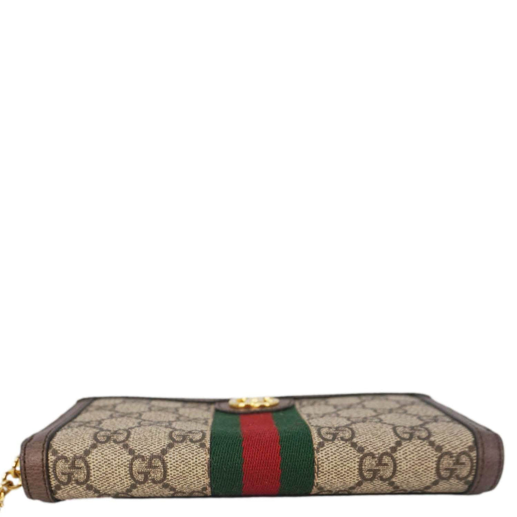 GUCCI Ophidia Gucci Supreme Canvas Zip Around Wallet Beige 523154