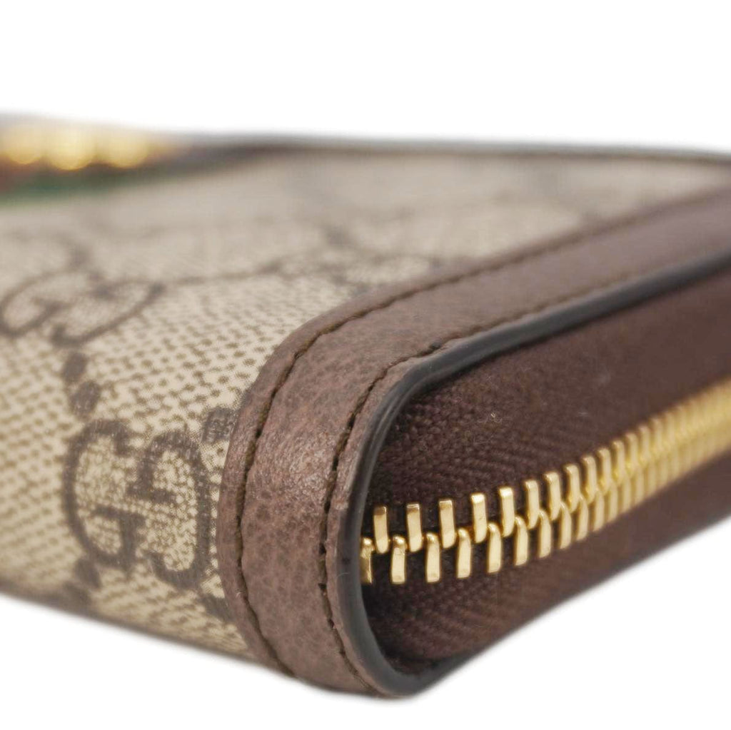 GUCCI Ophidia Gucci Supreme Canvas Zip Around Wallet Beige 523154