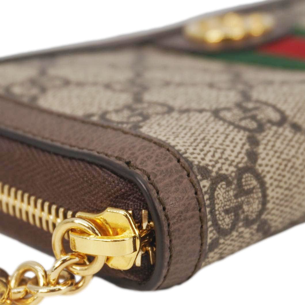 GUCCI Ophidia Gucci Supreme Canvas Zip Around Wallet Beige 523154