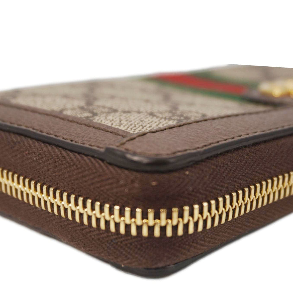 GUCCI Ophidia Gucci Supreme Canvas Zip Around Wallet Beige 523154