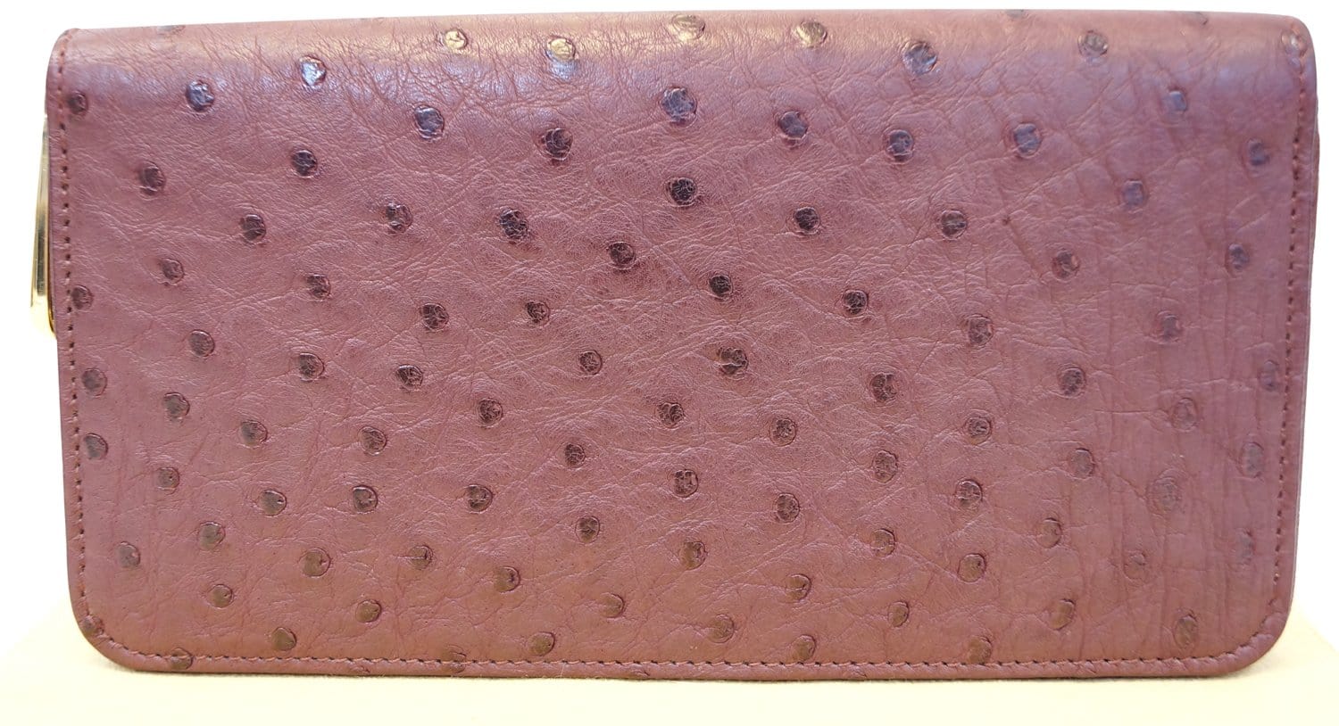 LOUIS VUITTON Burgundy Ostrich Leather Zippy Wallet