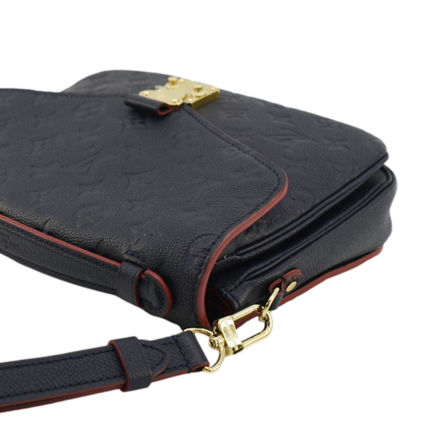 LOUIS VUITTON Metis Pochette Empreinte Leather Crossbody Bag Navy Blue