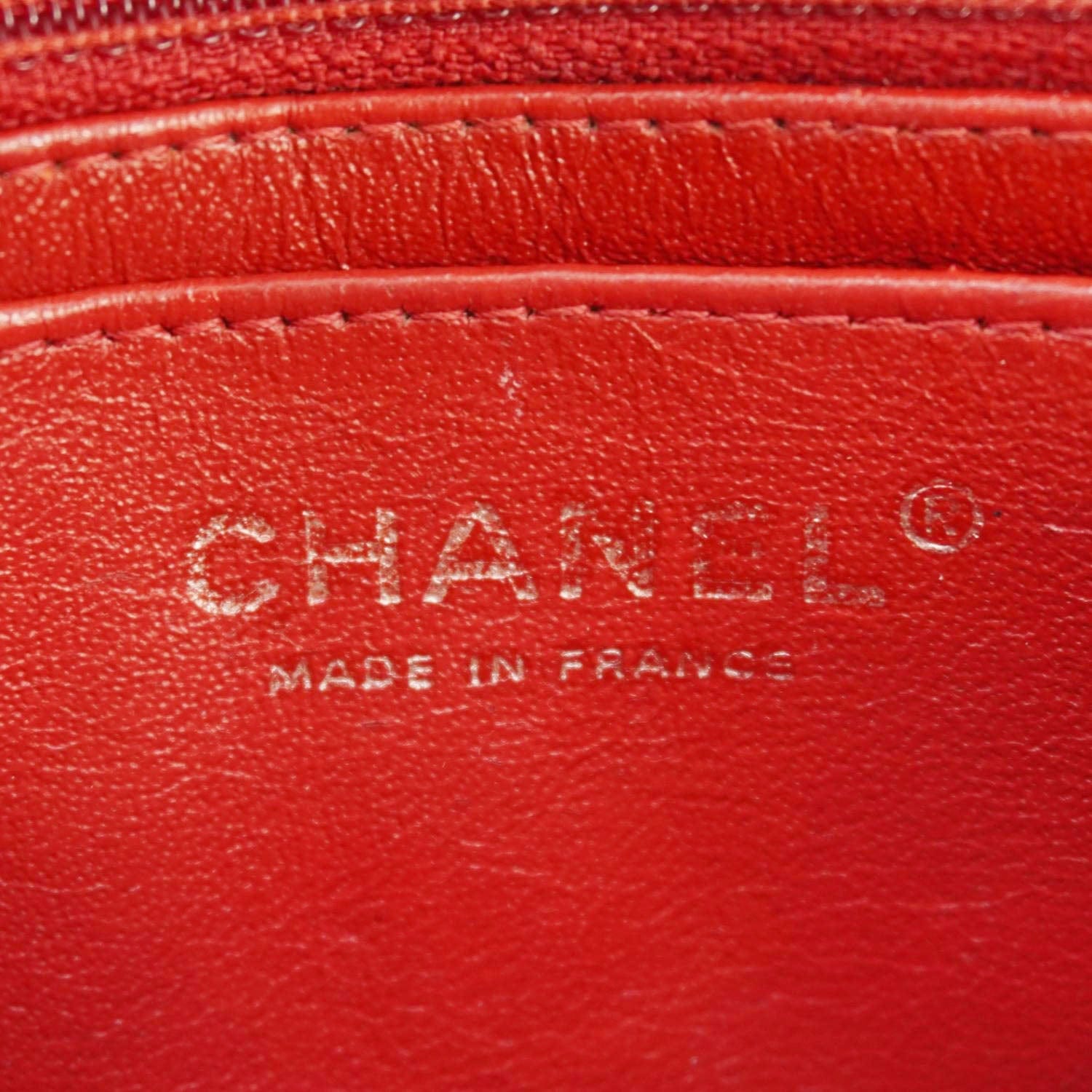 Chanel Classic Rectangular Flap Mini Quilted Patent Leather Shoulder Bag Red