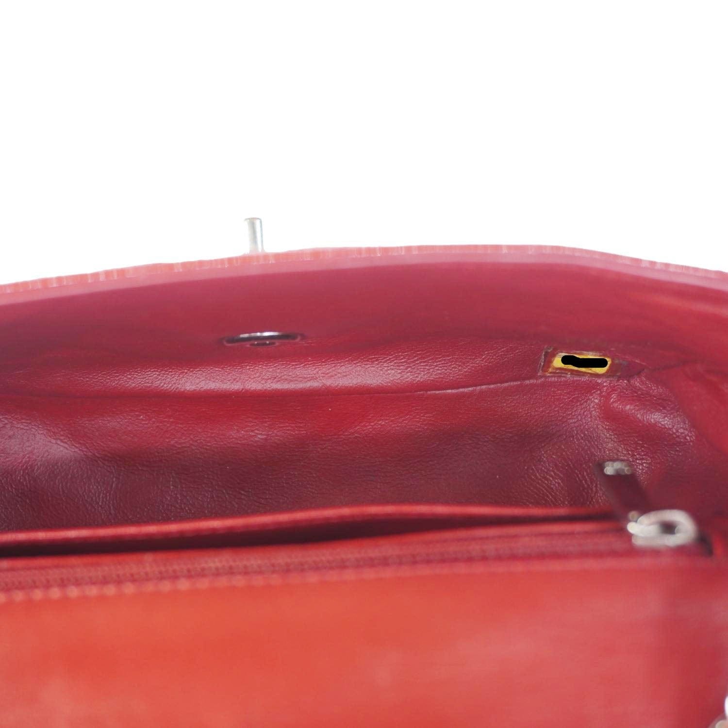 Chanel Classic Rectangular Flap Mini Quilted Patent Leather Shoulder Bag Red