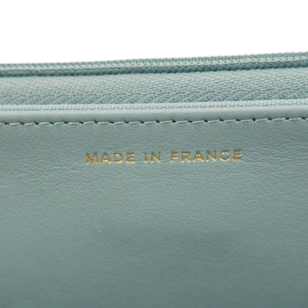 Chanel Wallet On Chain Quilted Caviar Leather Crossbody Bag Light Blue
