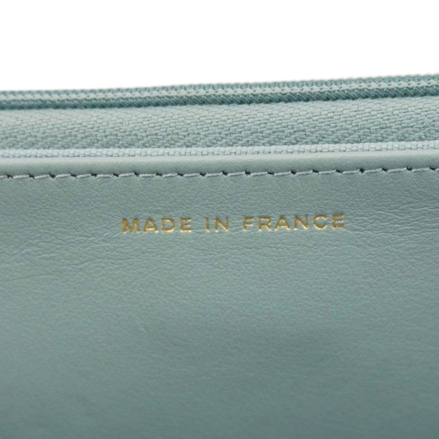 Chanel Wallet On Chain Quilted Caviar Leather Crossbody Bag Light Blue