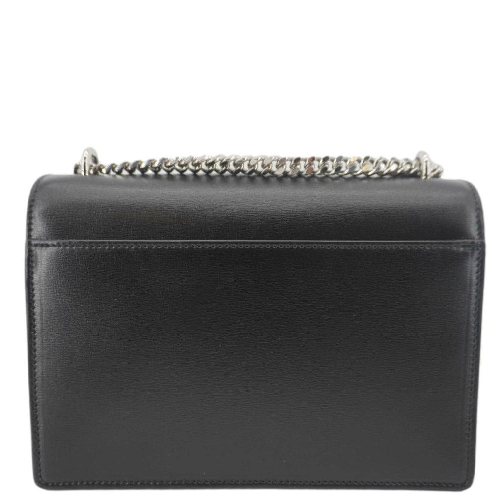 YVES SAINT LAURENT Sunset Monogram Leather Shoulder Bag Black