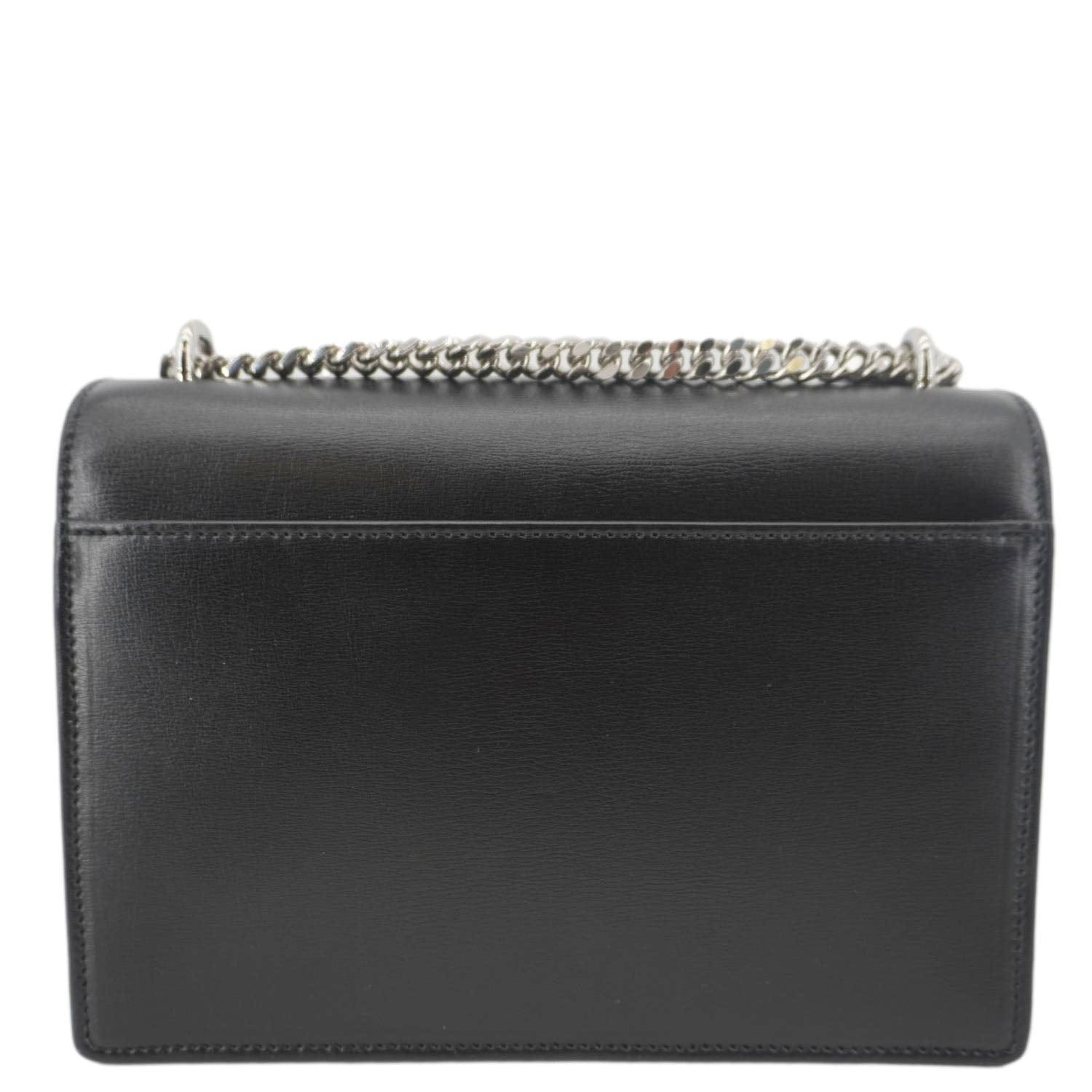 YVES SAINT LAURENT Sunset Monogram Leather Shoulder Bag Black