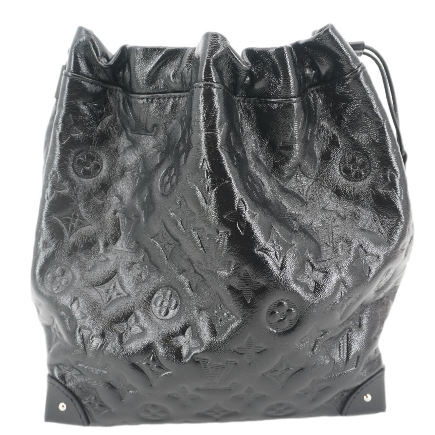 LOUIS VUITTON Noe Trunk PM Lambskin Leather Shoulder Bag Black