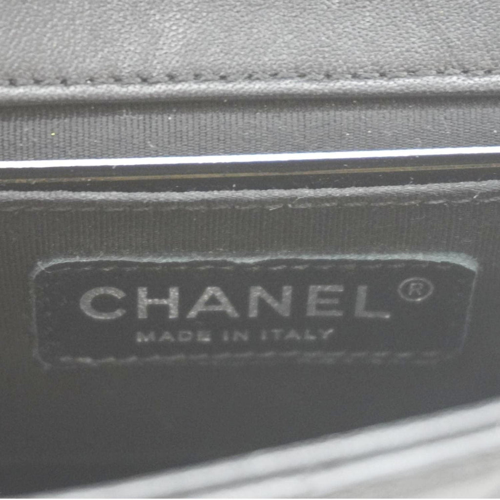 Chanel Mini Flap Quilted Chevron Leather Crossbody Bag Black