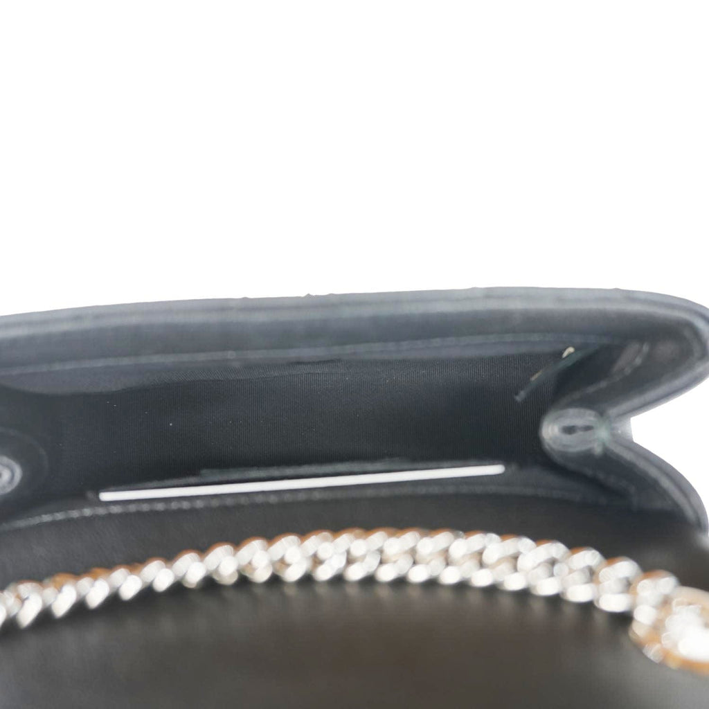 Chanel Mini Flap Quilted Chevron Leather Crossbody Bag Black