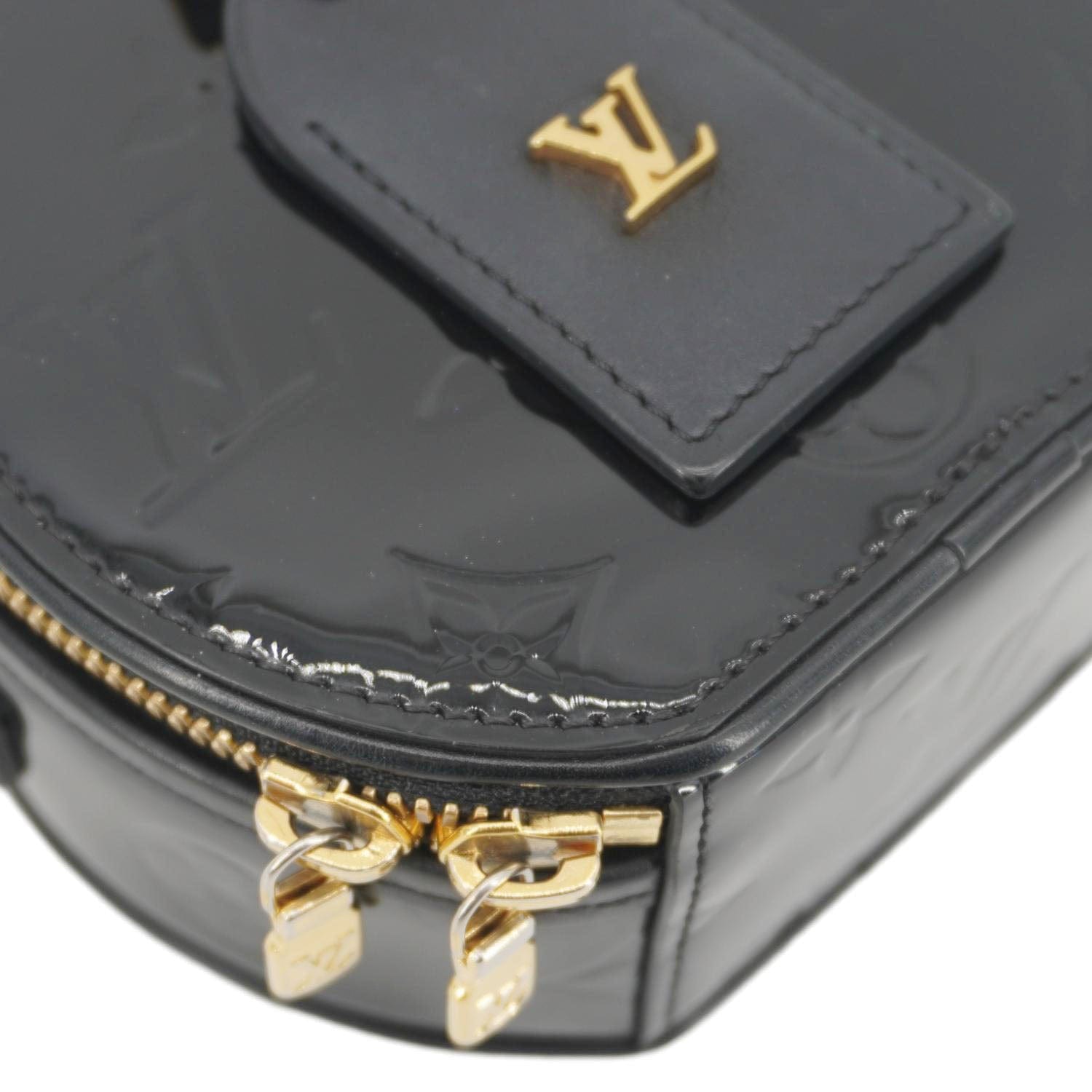 LOUIS VUITTON Boite Chapeau Souple Mini Monogram Vernis Shoulder Bag Black