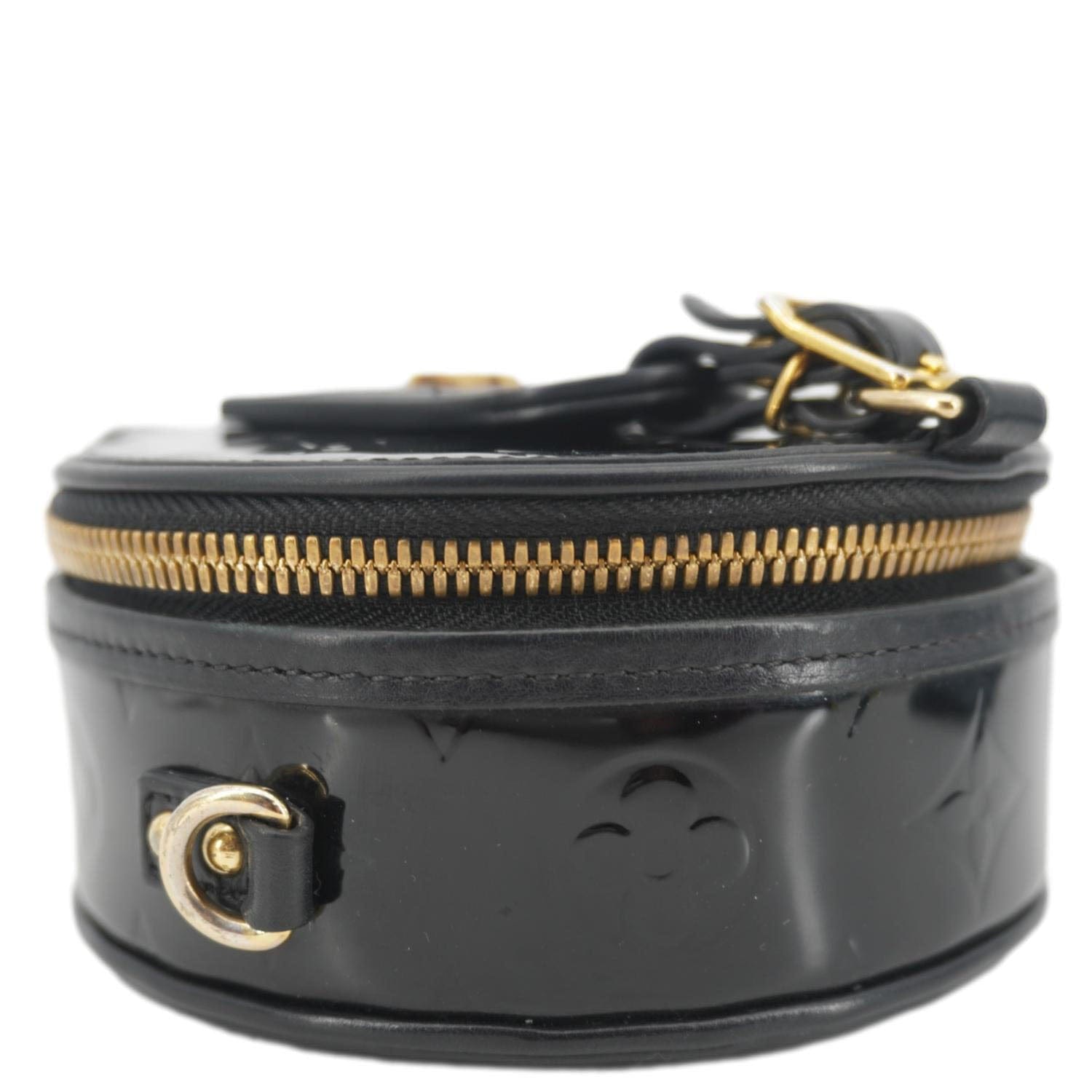 LOUIS VUITTON Boite Chapeau Souple Mini Monogram Vernis Shoulder Bag Black