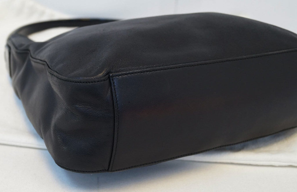 PRADA Milano Black Leather Hobo Shoulder Bag TT1209