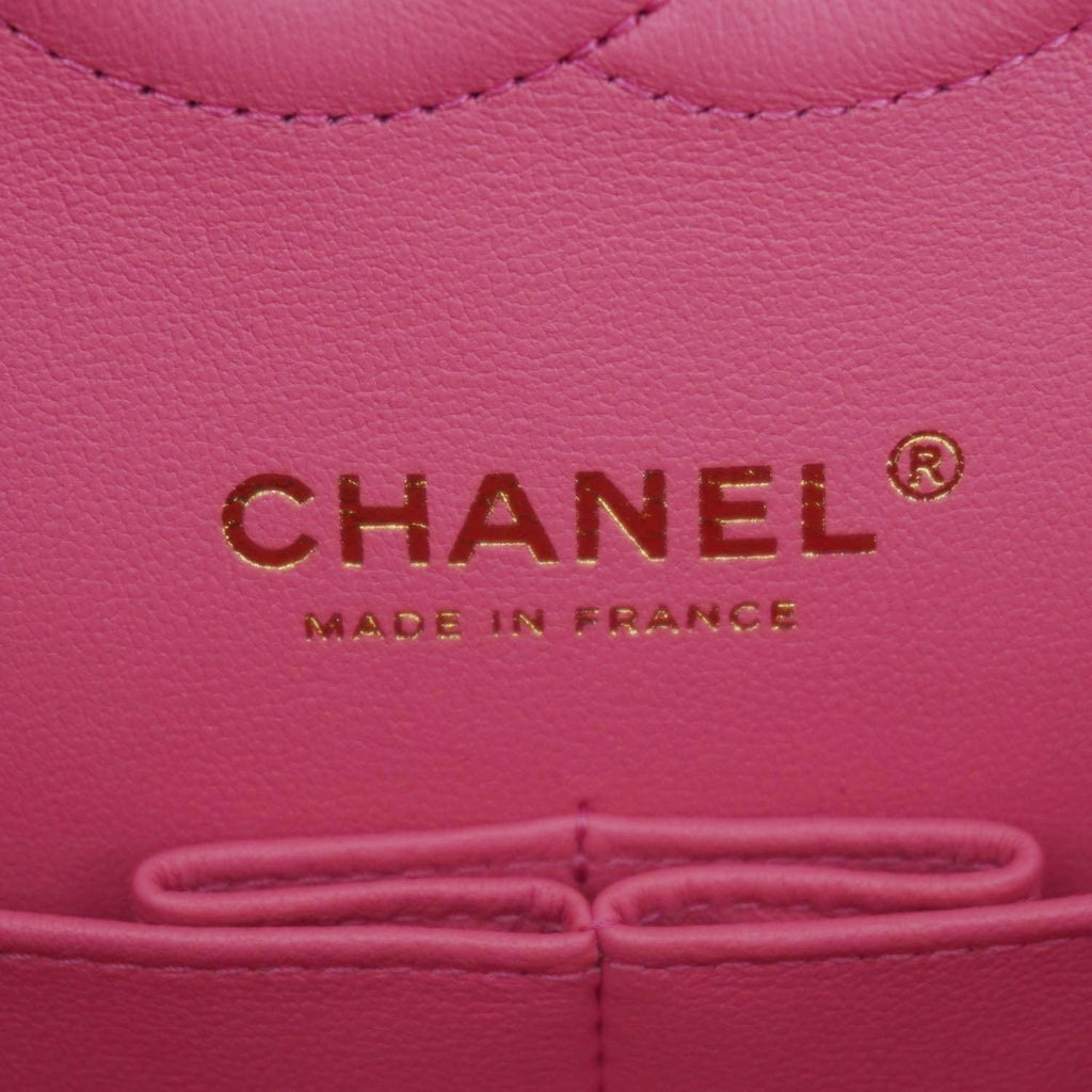 Chanel Rectangular Flap Medium Quilted Tweed Shoulder Bag Pink