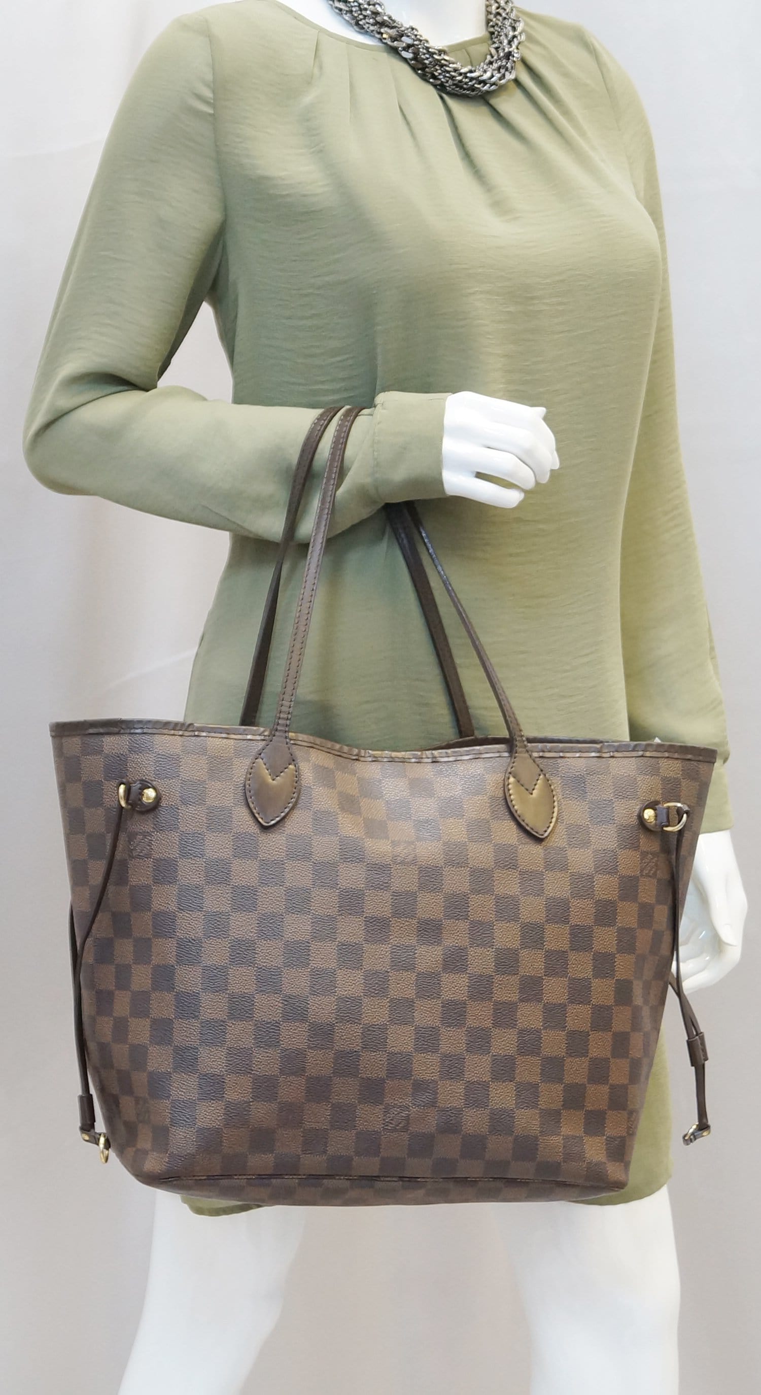 LOUIS VUITTON Neverfull MM Damier Ebene  Tote Shoulder Bag