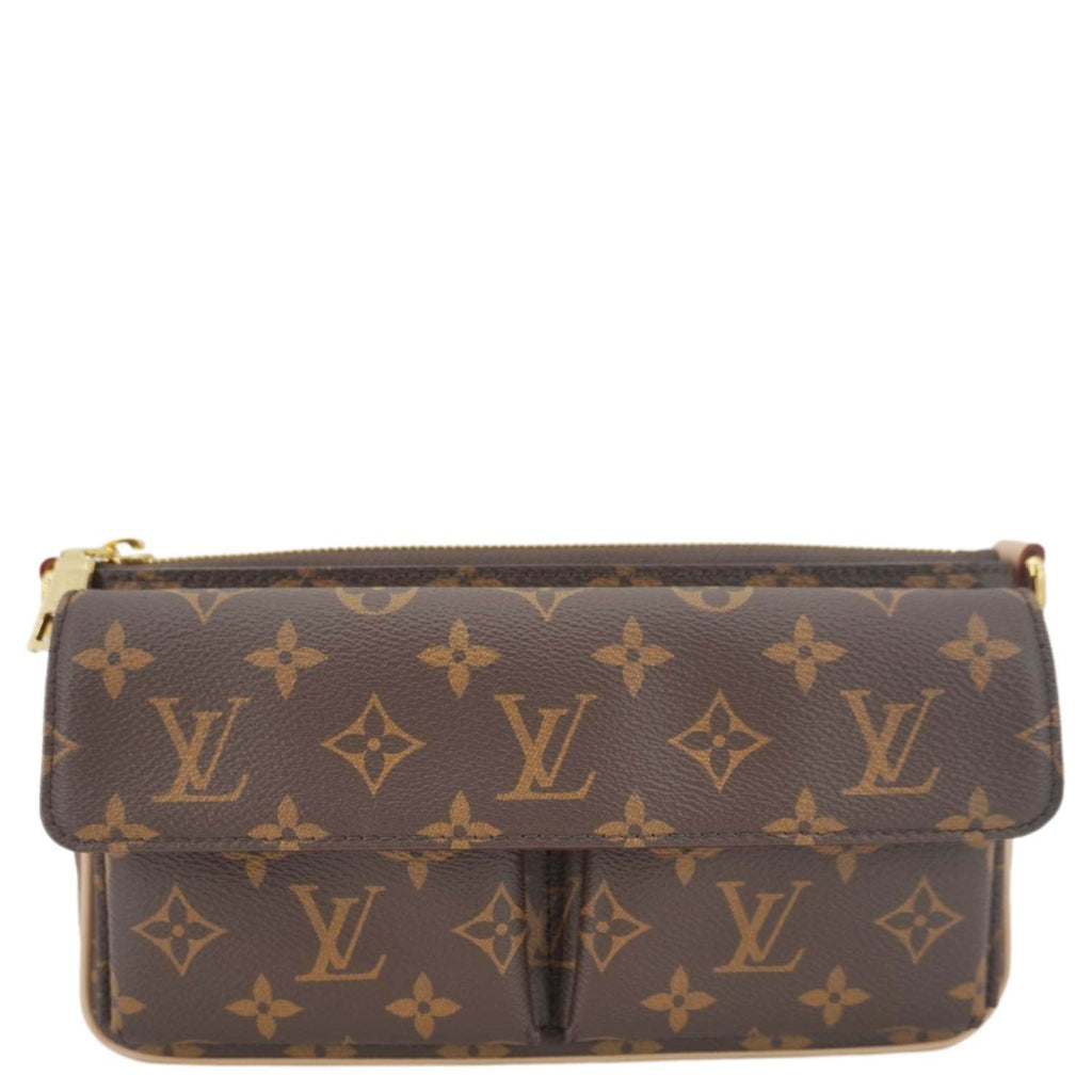 LOUIS VUITTON Vivacite Monogram Canvas Crossbody Bag Brown