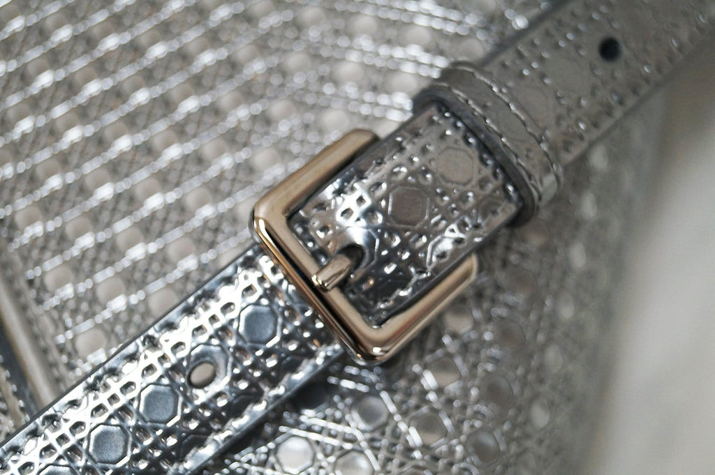 CHRISTIAN DIOR Handbags - Diorama Silver Perforated Leather Bag