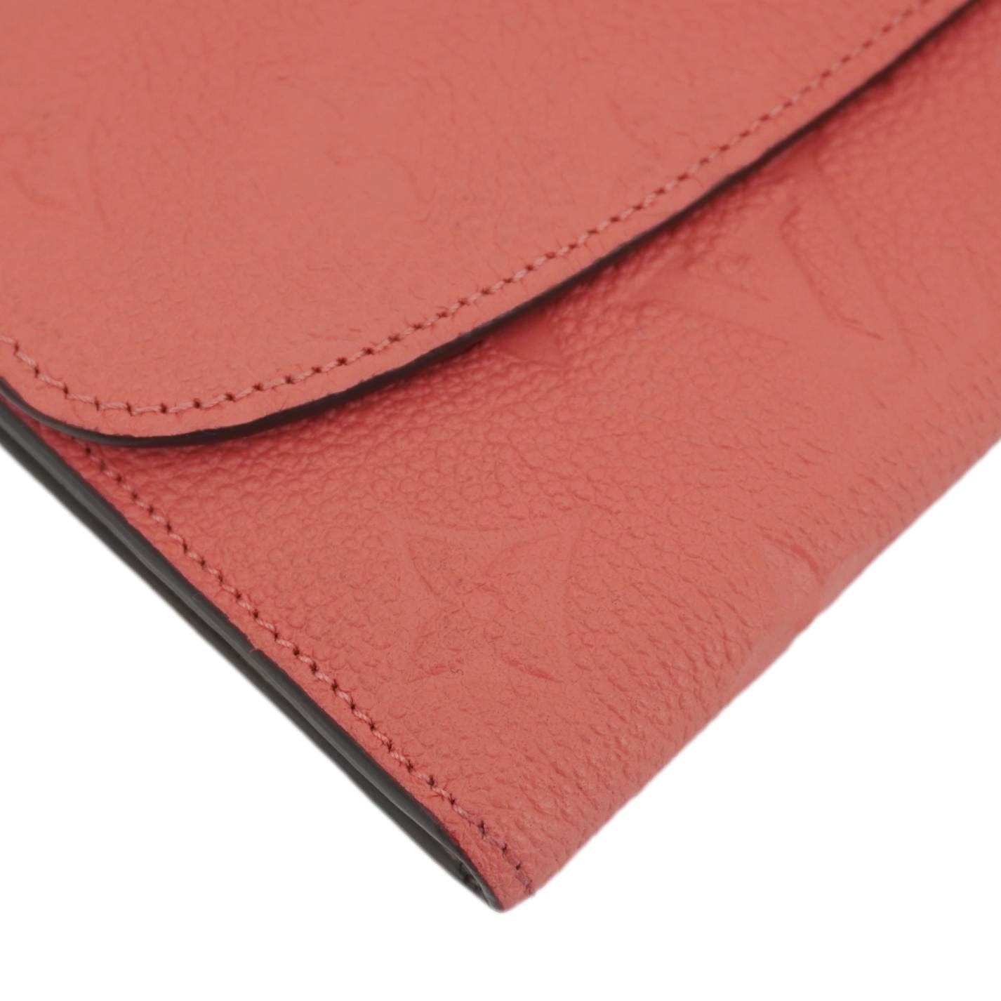 LOUIS VUITTON Emilie Monogram Empreinte Leather Wallet Pink