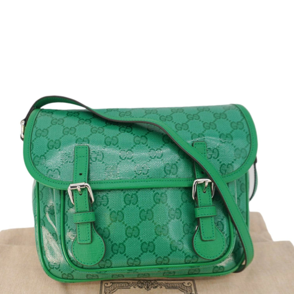 GUCCI Kids Gucci Supreme Canvas Shoulder Bag Green 664145