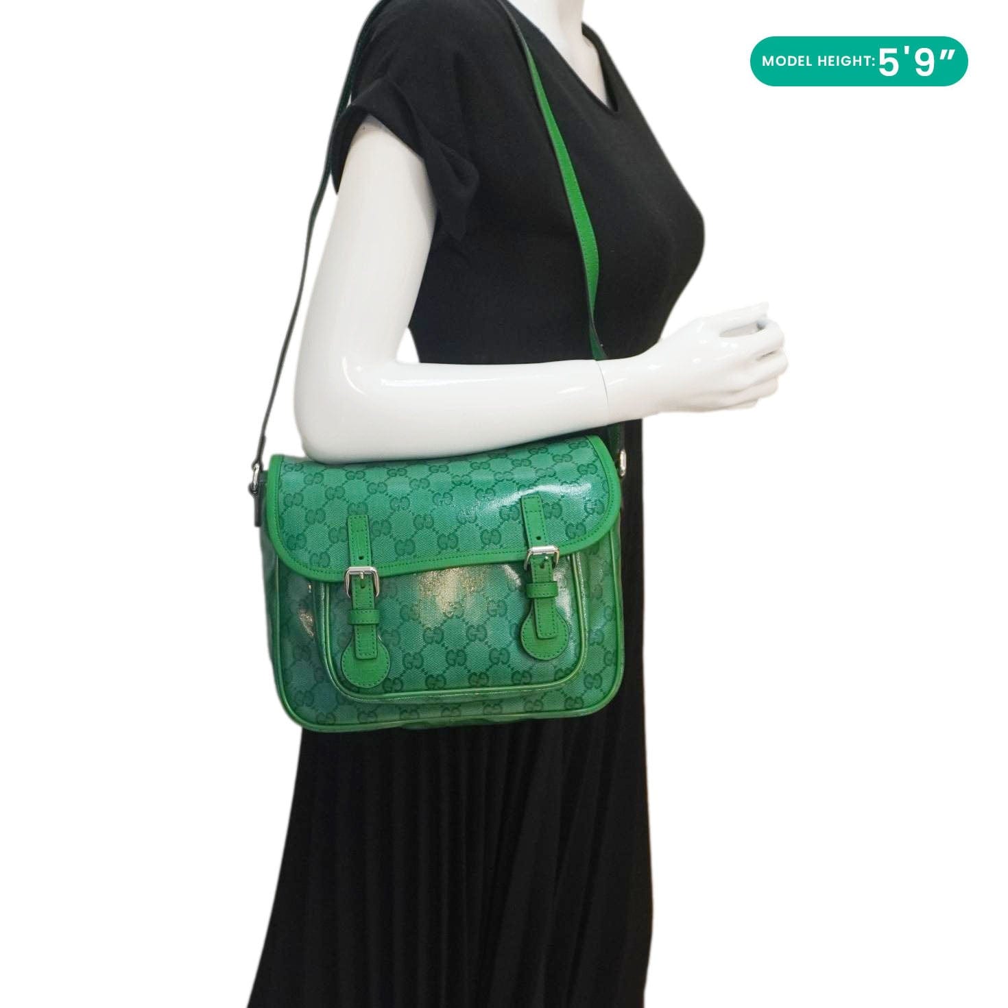 GUCCI Kids Gucci Supreme Canvas Shoulder Bag Green 664145